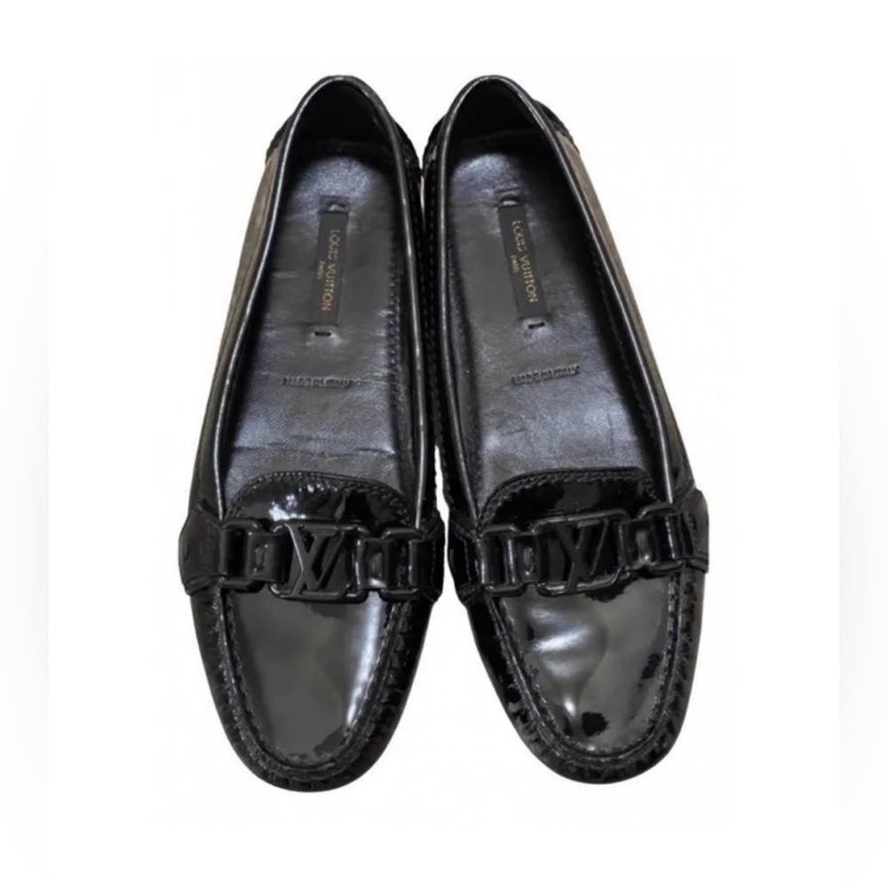 Louis Vuitton black Patent Leather Oxford Loafers Size 38-39 - Picture 7 of 10